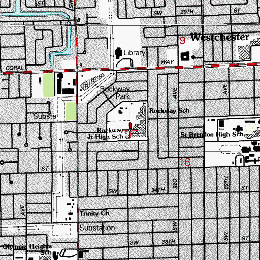 Topographic Map of Rockway Middle School, FL