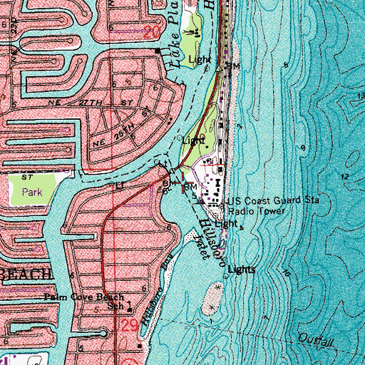 Topographic Map of Hillsboro Inlet Light, FL
