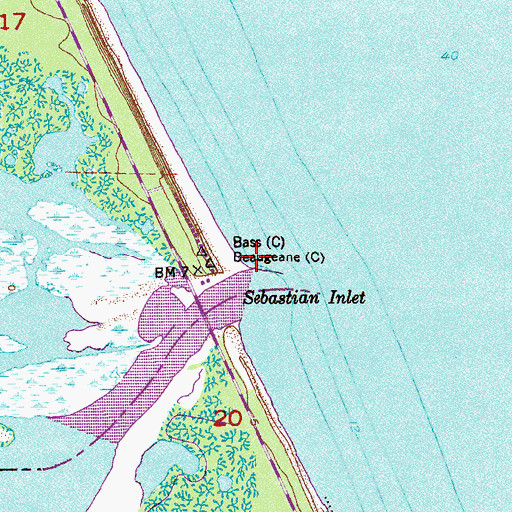 Topographic Map of Sebastian Inlet North Jetty Light, FL