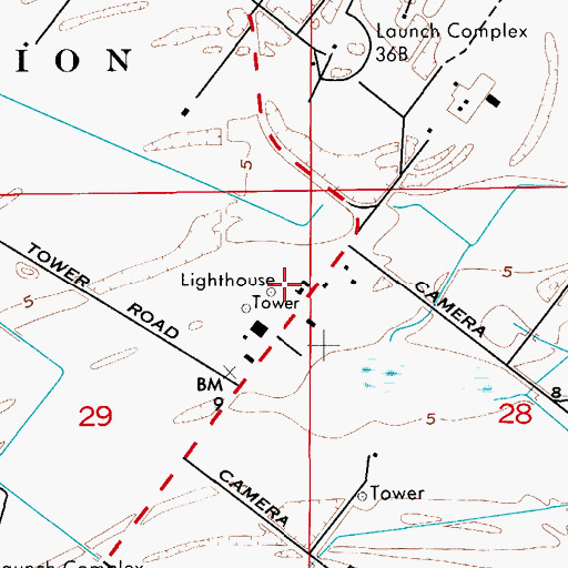 Topographic Map of Cape Canaveral Light, FL