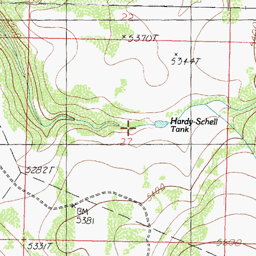 Topographic Map of Hardy-Schell Tank, AZ