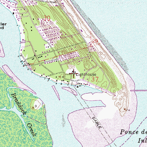 Topographic Map of Ponce de Leon Inlet Light, FL