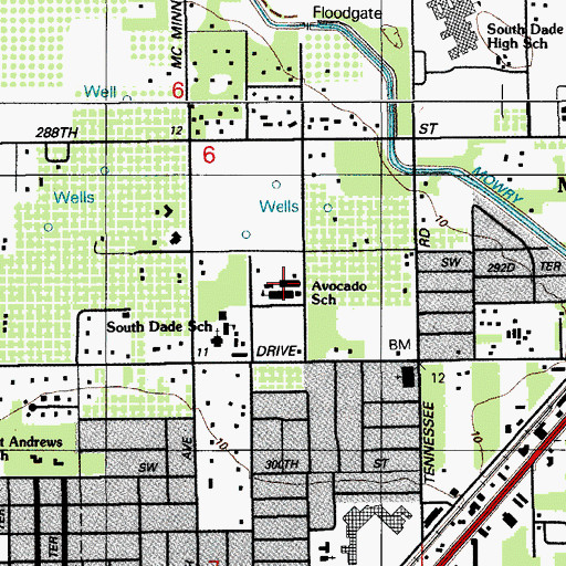 Topographic Map of Avocado Elementary School, FL