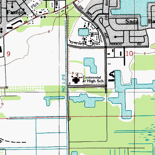 Topographic Map of Cutler Bay Senior High School, FL