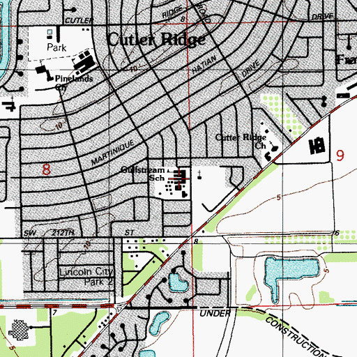 Topographic Map of Gulfstream Elementary School, FL