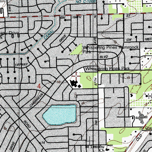 Topographic Map of Whispering Pines Elementary School, FL