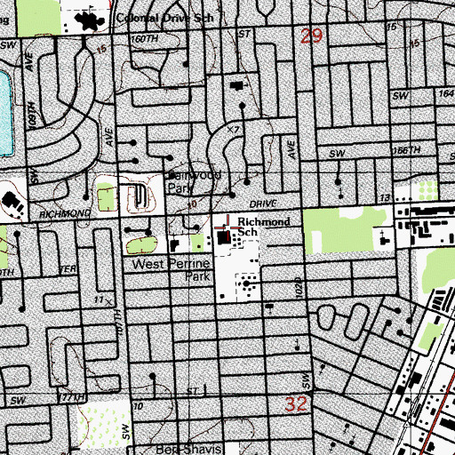 Topographic Map of Ethel F Beckford - Richmond Elementary School, FL