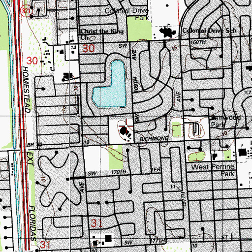 Topographic Map of Pine Lake Elementary School, FL