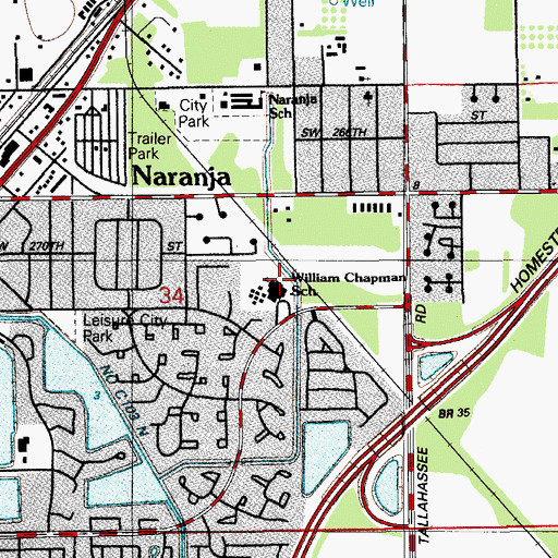 Topographic Map of Dr William A Chapman Elementary School, FL