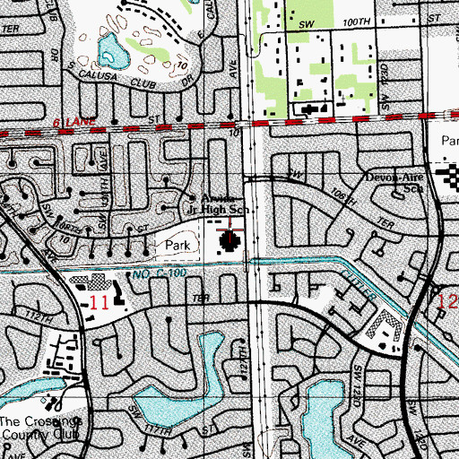 Topographic Map of Arvida Middle School, FL