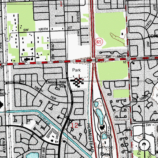 Topographic Map of Devon Aire K - 8 Center, FL