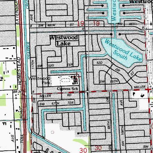 Topographic Map of Cypress Elementary School, FL