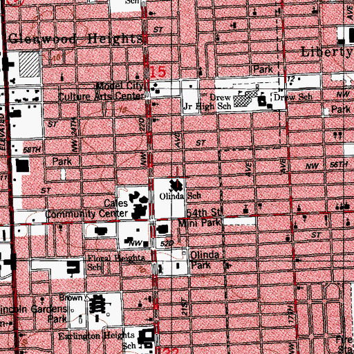 Topographic Map of Agenoria S Paschal - Olinda Elementary School, FL
