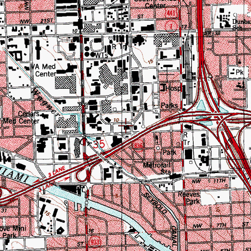 Topographic Map of Miami Skill Center, FL