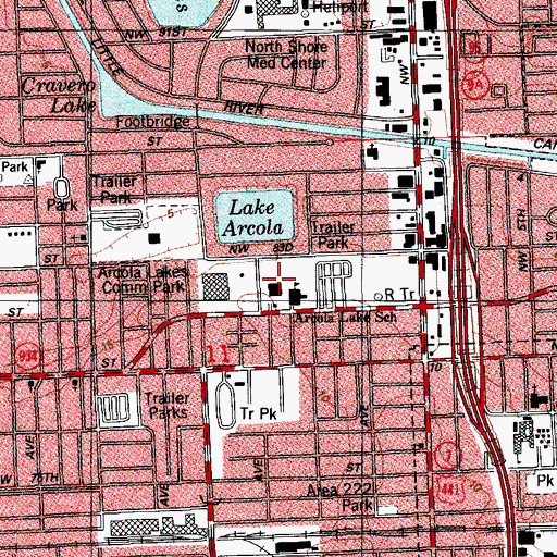 Topographic Map of Arcola Lake Elementary School, FL