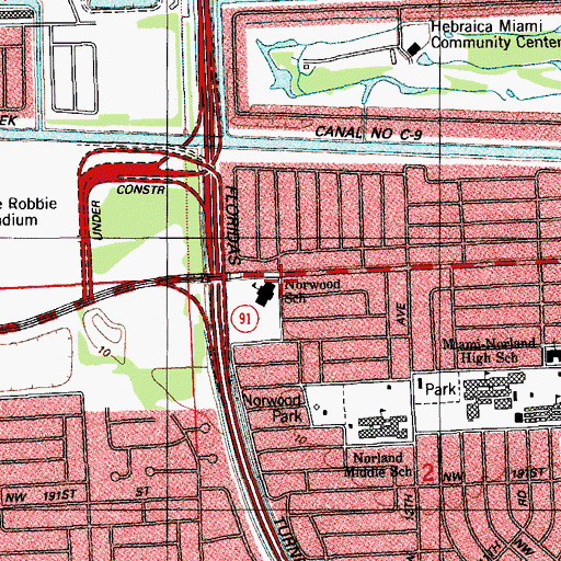 Topographic Map of Norwood Elementary School, FL