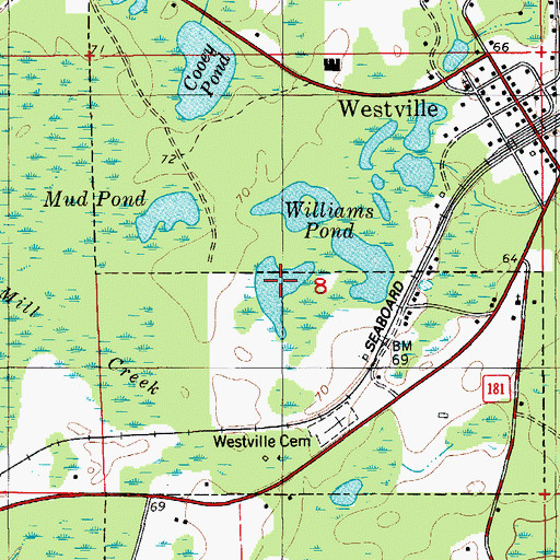 Topographic Map of Cooney Pond, FL