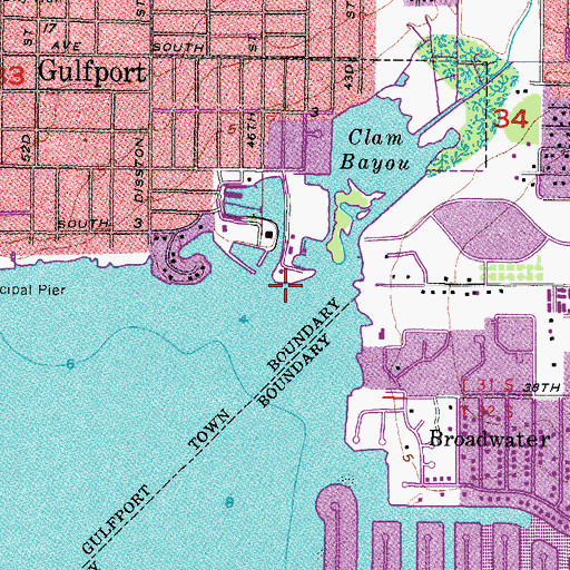 Topographic Map of Gulfport Channel Range Front Light, FL