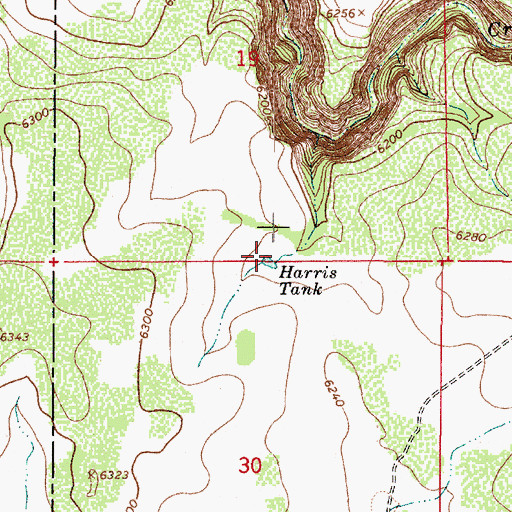 Topographic Map of Harris Tank, AZ