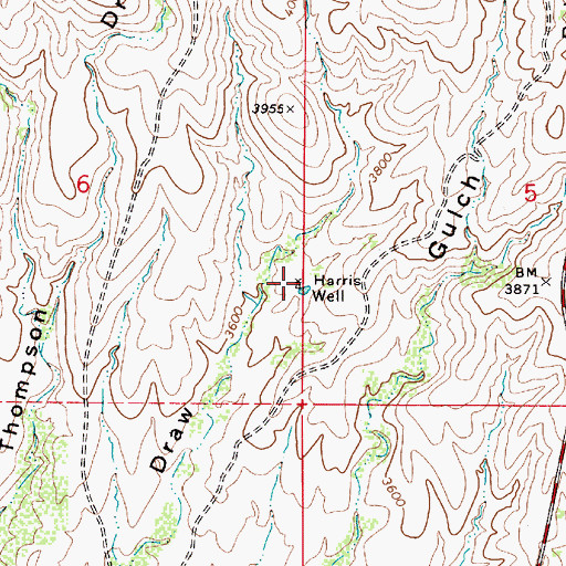 Topographic Map of Harris Well, AZ