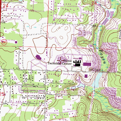 Topographic Map of Pine Forest High School, FL