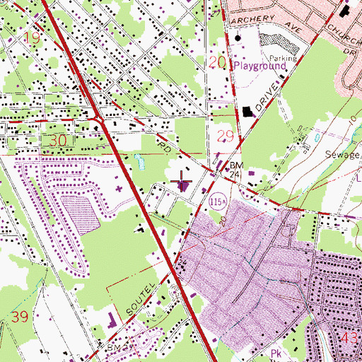 Topographic Map of S A Hull Elementary School, FL