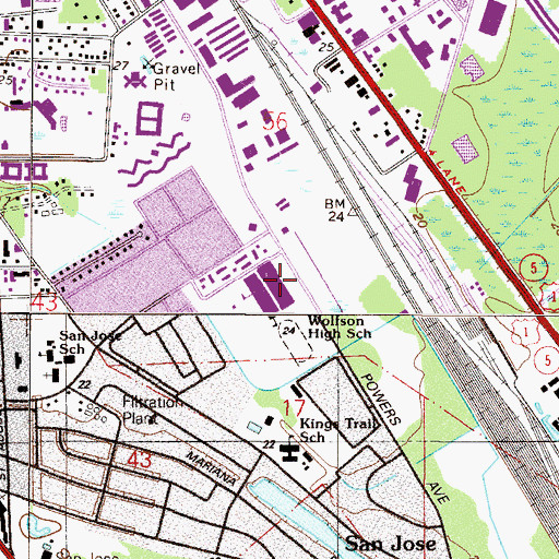 Topographic Map of Samuel W Wolfson High School, FL