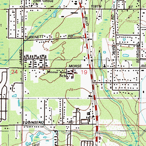 Topographic Map of Morse Avenue Elementary School, FL