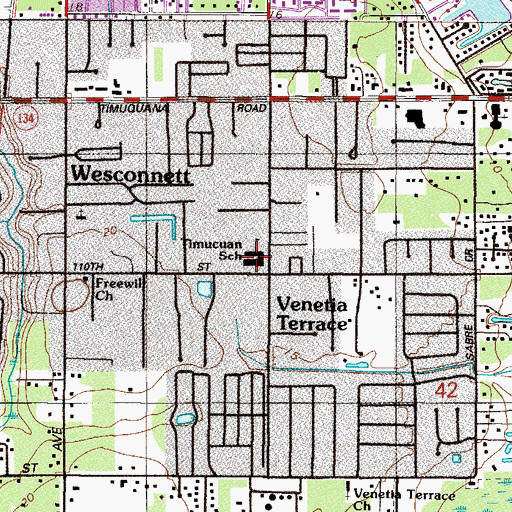 Topographic Map of Timucuan Elementary School, FL