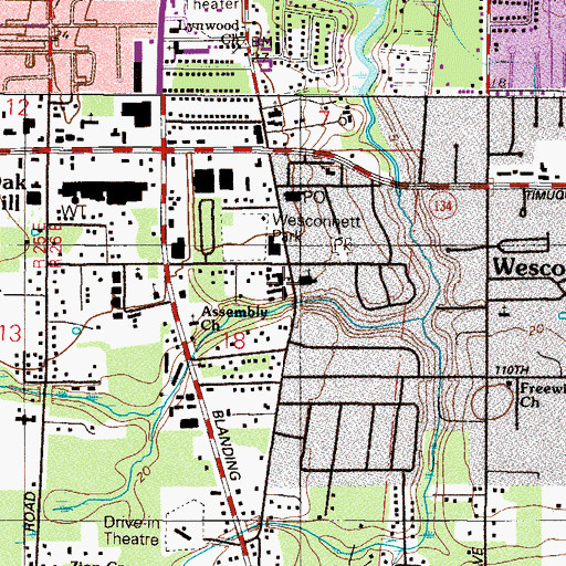 Topographic Map of Wesconnett Elementary School, FL