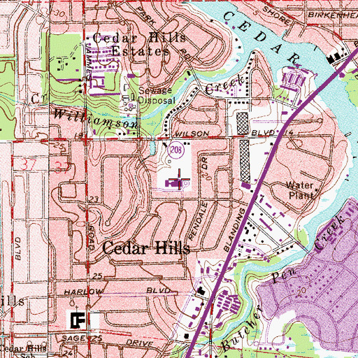 Topographic Map of Stonewall Jackson Elementary School, FL