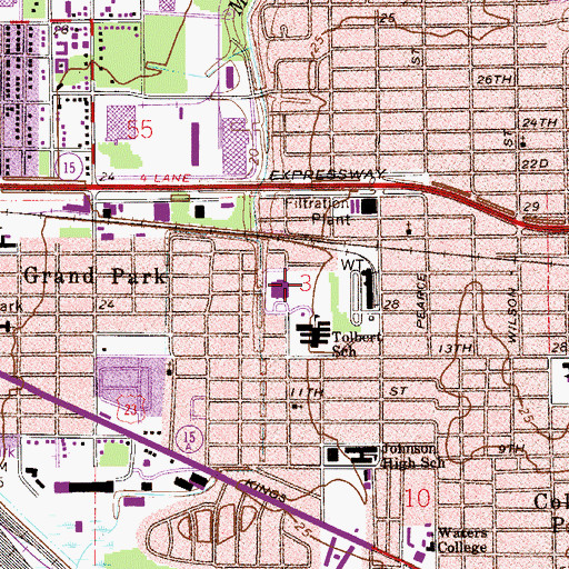 Topographic Map of R V Daniels Elementary School, FL
