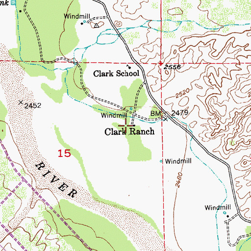 Topographic Map of Clark Ranch, AZ