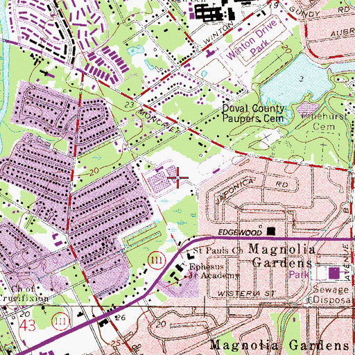 Topographic Map of William M Raines High School, FL