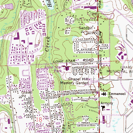 Topographic Map of Lone Star Elementary School, FL