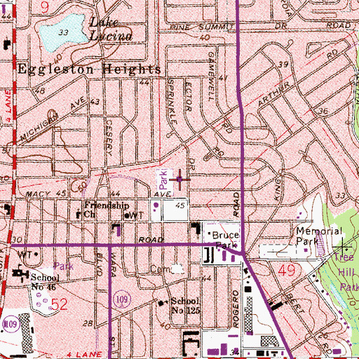 Topographic Map of Arlington Heights Elementary School, FL
