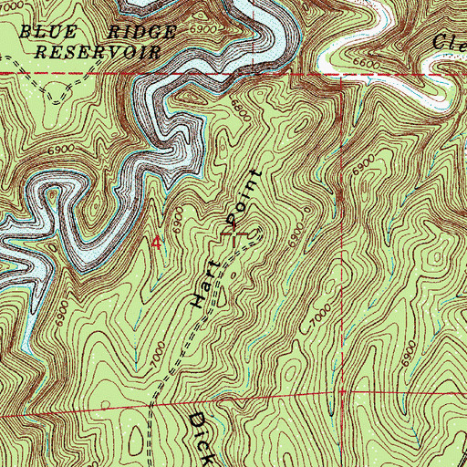 Topographic Map of Hart Point, AZ