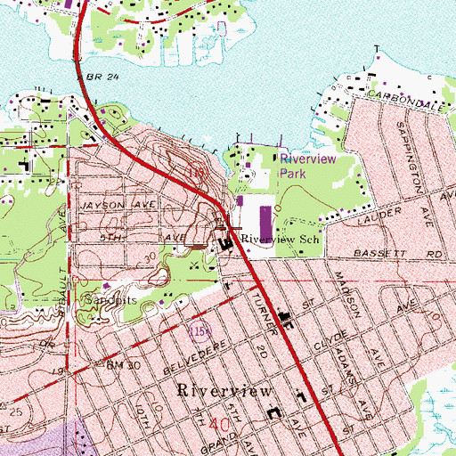Topographic Map of Henry F Kite Elementary School, FL
