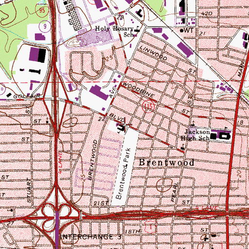 Topographic Map of Brentwood Elementary School, FL