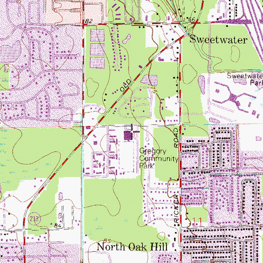 Topographic Map of Gregory Drive Elementary School, FL