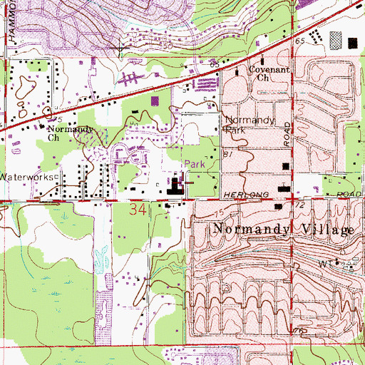 Topographic Map of Normandy Village Elementary School, FL