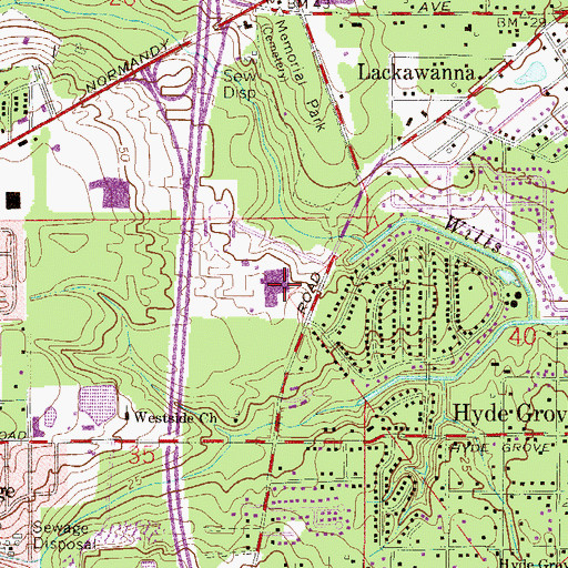 Topographic Map of Edward White High School, FL