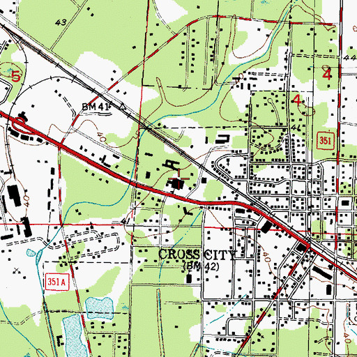 Topographic Map of Dixie County High School, FL