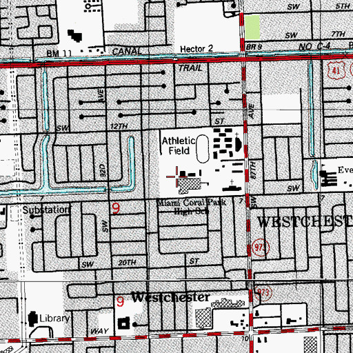 Topographic Map of Miami Coral Park Senior High, FL