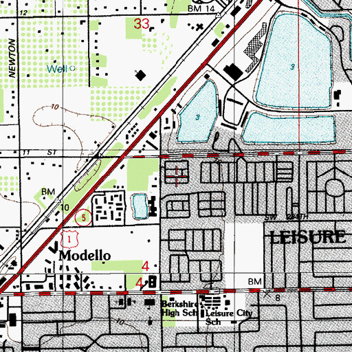Topographic Map of South Dade Skill Center, FL