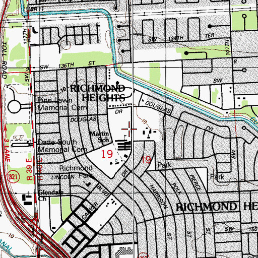 Topographic Map of Frank C Martin K - 8 Center, FL