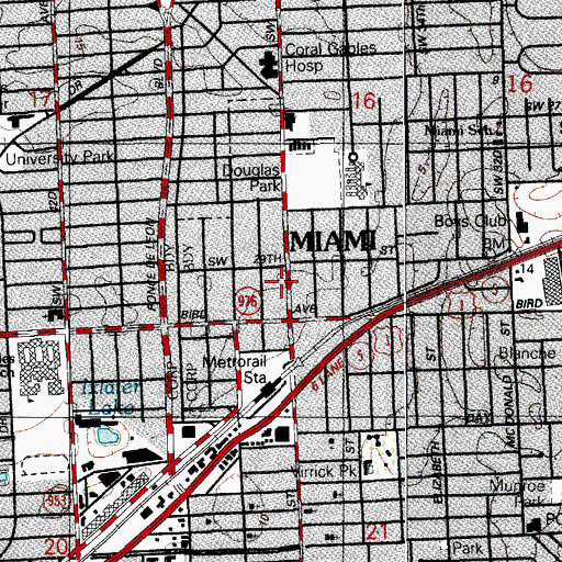 Topographic Map of Frances S Tucker Elementary School, FL