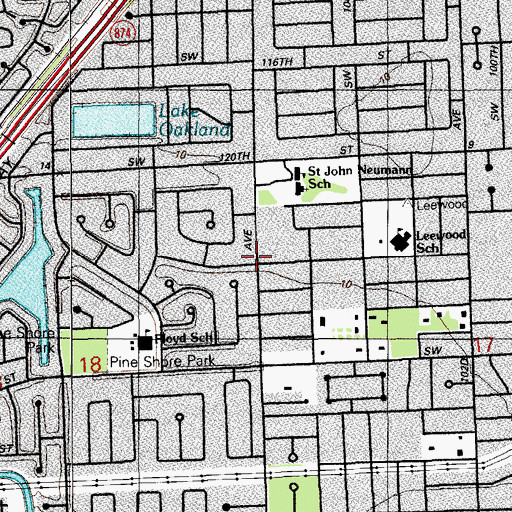 Topographic Map of Gloria Floyd Elementary School, FL