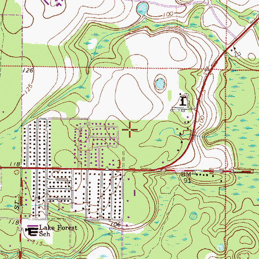 Topographic Map of Alachua Hillcrest Memorial Park, FL