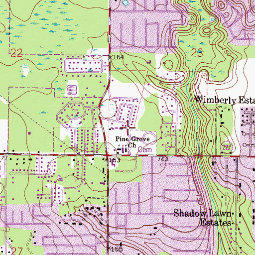 Topographic Map of Forest Meadows Cemetery, FL